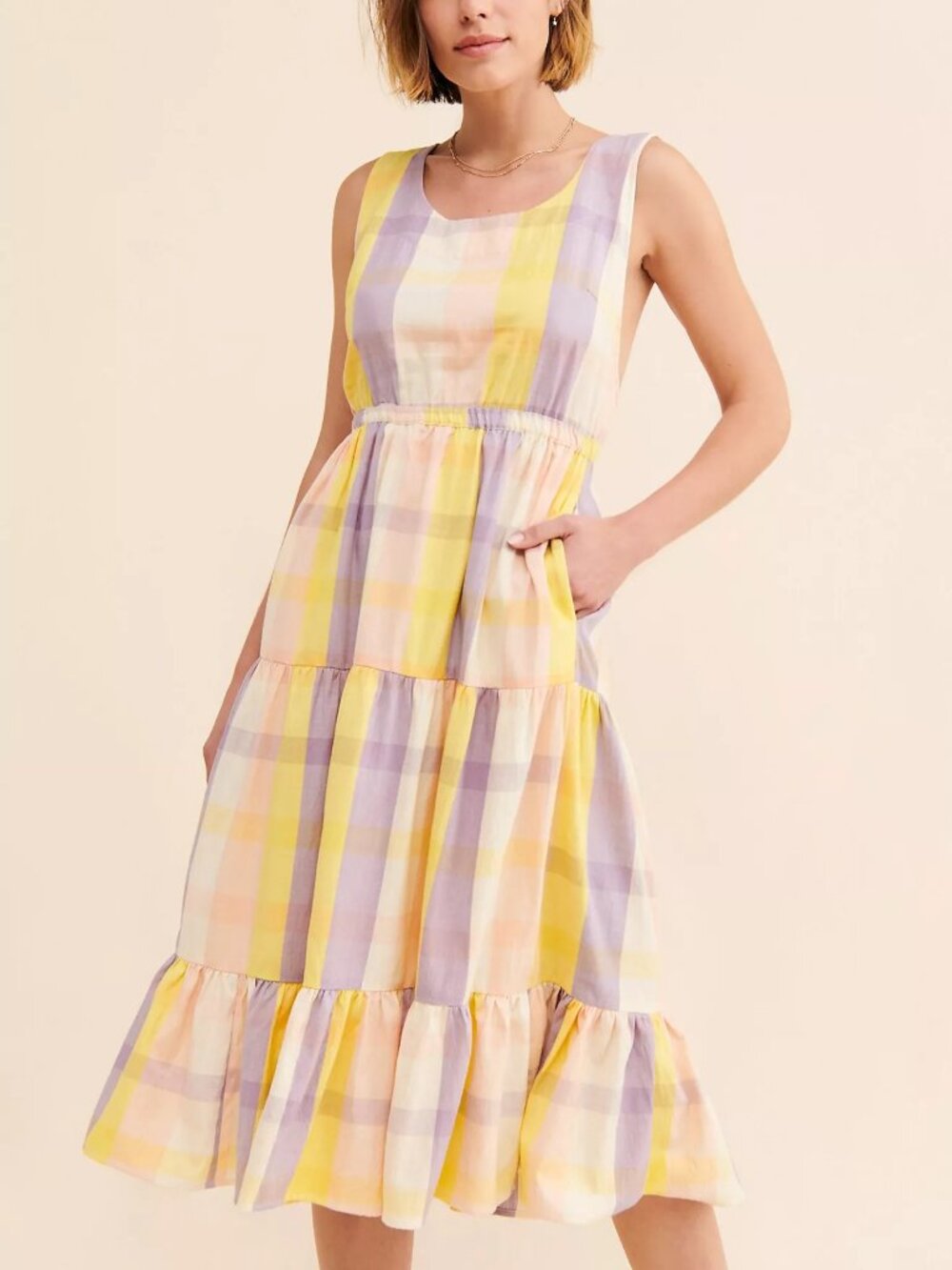 Rujuta Sheth Gema Plaid Dress, XS